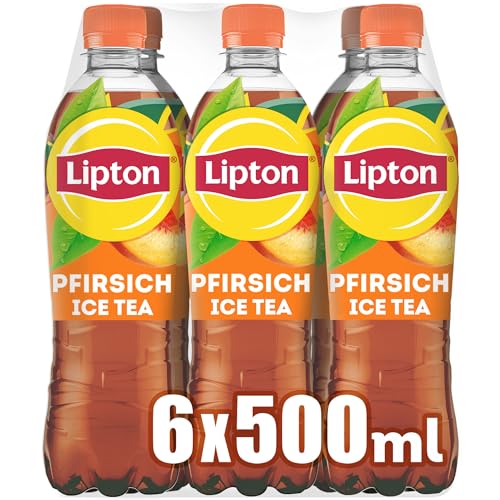 LIPTON ICE TEA Peach, Eistee mit Pfirsich Geschmack, EINWEG (6 x 0.5 l)