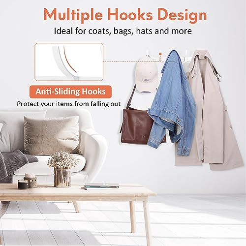 Optish Coat Rack Wall Mount, 2 Pack Coat Hooks Wall Mounted with 5 Tri Hooks, 16 Inch Metal Coat Hanger Wall Hooks for Entryway and Bedroom by Optish - Image 2