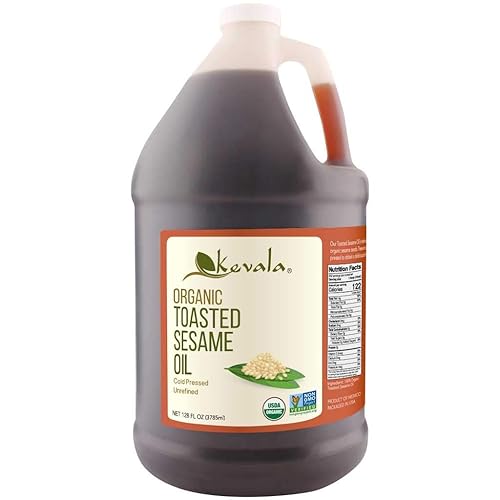 Kevala Aceite de sĂ©samo tostado orgánico 1 galĂłn 128 onzas lĂquidas Kevala Aceite de sĂ©samo tostado orgánico 1 galĂłn 128 onzas lĂquidas