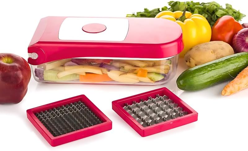 Vegetable Spiral Cutter and Chopper Multipurpose Manual Dicer Slicer with Sharp Blades Time Saving Kitchen Gadget Ideal for Daily Cooking and Gifting