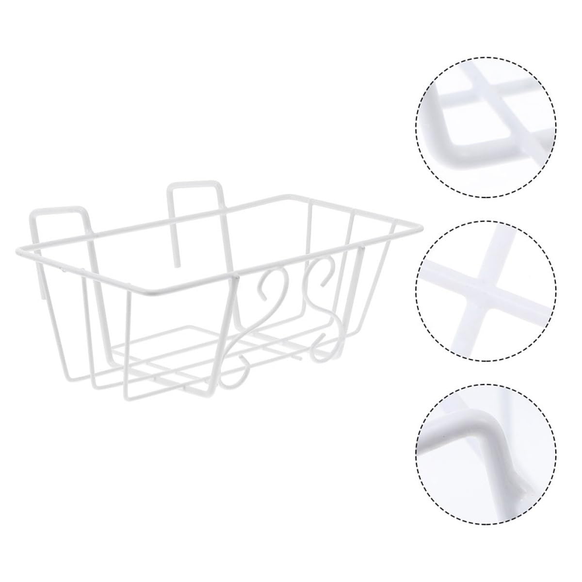 BESPORTBLE Portavasi da Esterno 2 Pezzi in Ferro Bianco da Appendere Facile da Installare Supporto per Vasi da Balcone e Giardino per Piante in Vaso