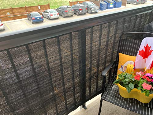 Balcony Privacy Screen Fence Cover, 3.5Ft X16.5Ft Privacy Screen Uv-Resistant Visibility Reduction Fence Screen For Balcony, Apartment, Backyard, Patio, Porch, Garden (3.5X16.5Ft, Black) #TOP4