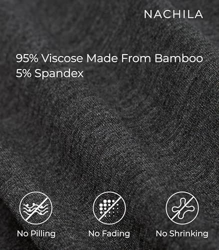 Image of NACHILA Mens Pajamas Set Long Sleeve Henley Sleepwear Top Soft Jogger Pants Pajamas Cool Pjs Set,Viscose Made from Bamboo