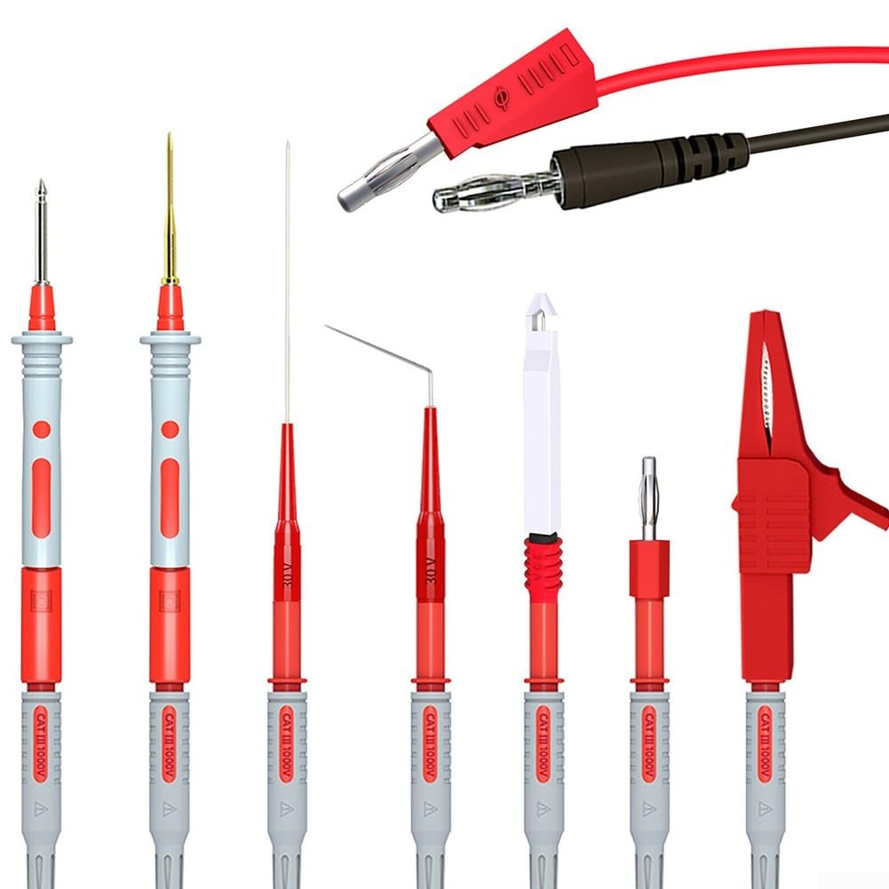 Kit de sonda de prueba eléctrica de 61 piezas con cables flexibles, puntas reemplazables y agujas de perforación para tareas de medición de multímetro