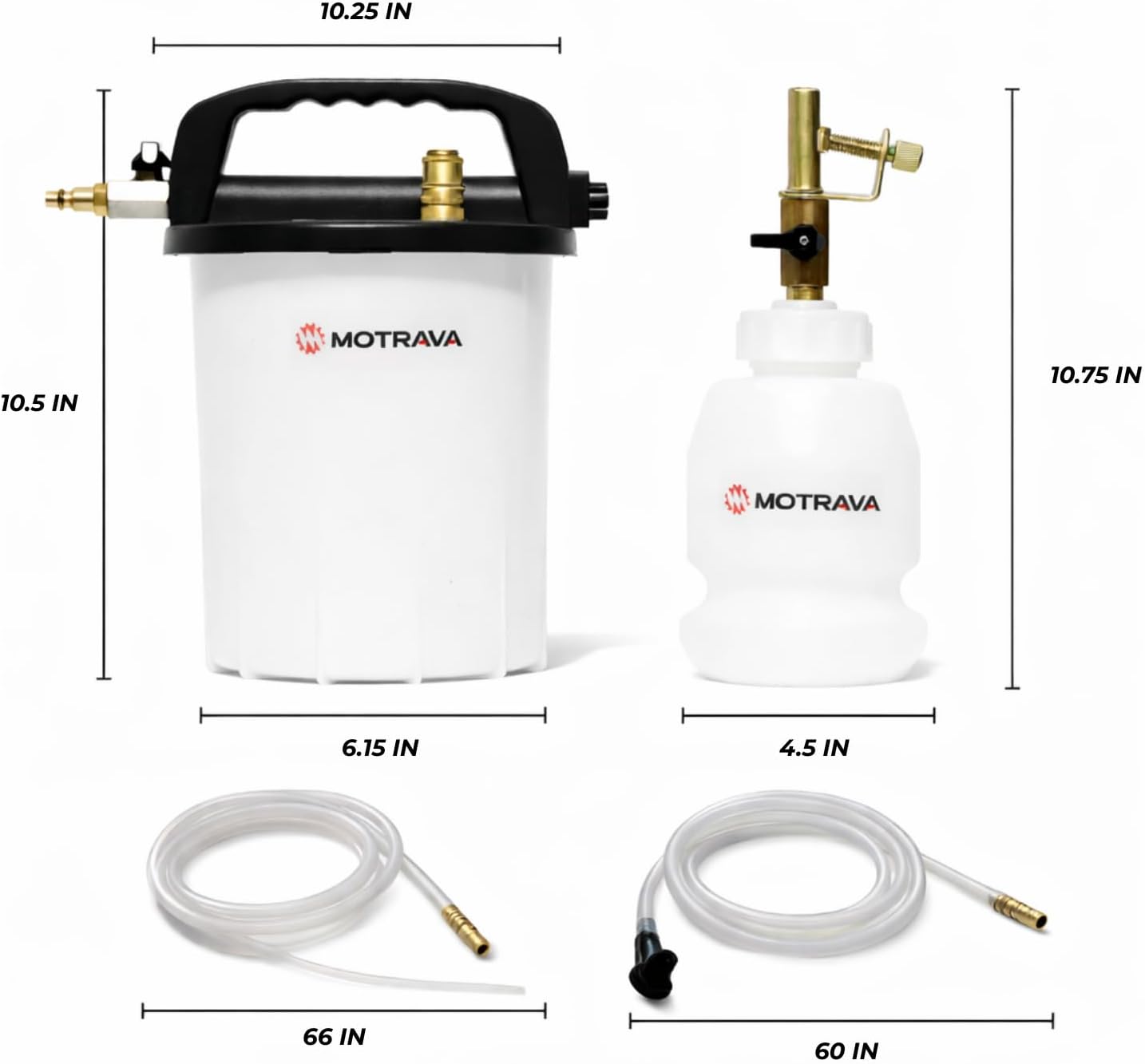3L Brake Bleeder Kit, One-Person Pneumatic Vacuum Brake Bleeding Tool with 1L Refill Bottle for Brake & Clutch Systems, Cars, Trucks & Motorcycles