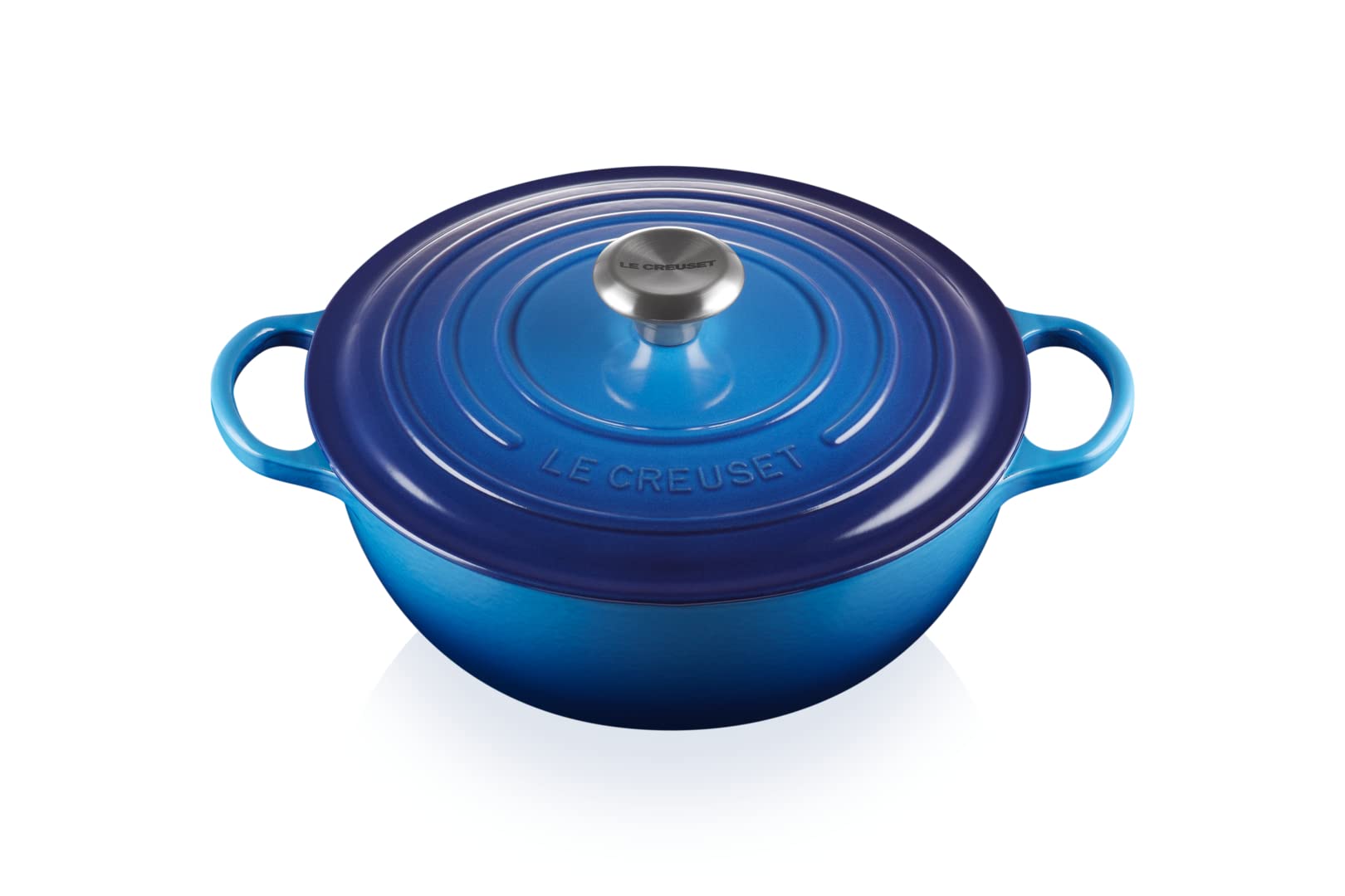 Le Creuset Signature La Marmite aus Gusseisen, Ø 26 cm, Für alle Herdarten und Induktion geeignet, Volumen: 4,1 l, 4,255 kg, Azure, 21114262200430