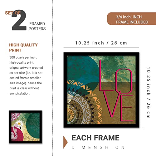 Image of KOTART Paintings Set of 4 Framed Paintings for Wall Decoration, Bedroom - Framed Wall Posters /Paintings for Living Room with Frame - Big Size Wall Paintings /Wall Hanging (Black) (Art 1, Small (10x13 or 10x10 inch))