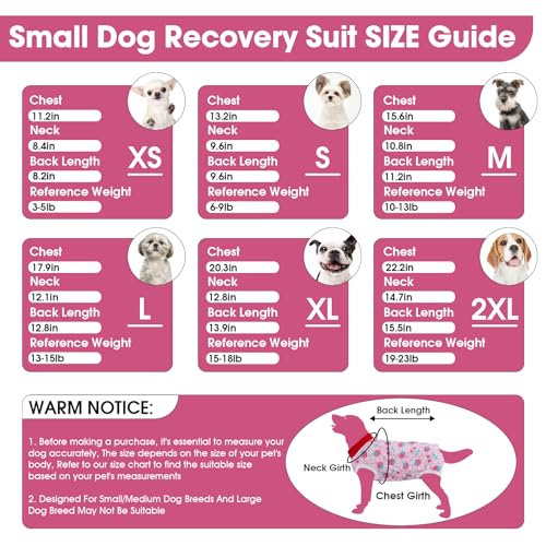 Image of BRKURLEG Small Dog Recovery Suit After Spay, Back Zipper Post Surgery Suit for Dogs & Cats, Abdominal Wound Protection, Soft Anti-Licking Puppy Surgical Onesie Pajamas, Cone Alternative, L
