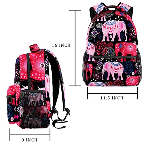 Sac à dos ordinateur grand format anti-panne d'espace à motif éléphant