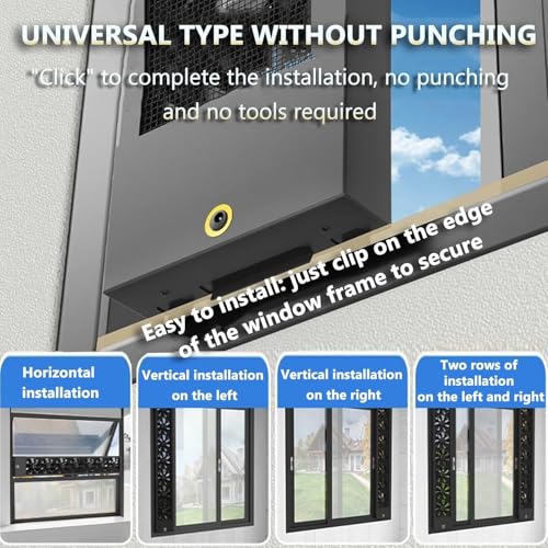 Extractor de Ventana Ajustable, 0-2800 RPM, retráctil de 35-135 cm, diseño sin Perforaciones para Uso en el hogar, la Cocina, el Dormitorio y la Oficina, solución de refrigeración