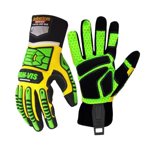 Seibertron HIGH-VIS SDXG2 Dexterity Super Grip Gel Oil & Gas Anti-Vibration Impact Protection Safety Gloves CE EN388 4131 L