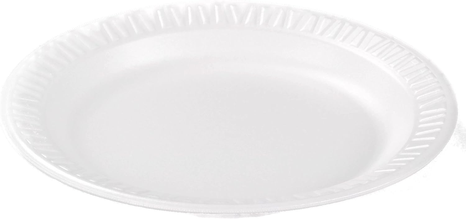 DART 6PWC 6" Foam Plate, Concorde Non-Laminated Foam Dinnerware, White