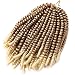 2 Pack Spring Twist Ombre Colors Bomb Twist Crochet Braids 8 inch Fluffy Soft Jamaican Bounce Synthetic Braiding Hair Extensions 30Strands/pack (#27/613)