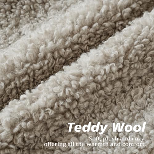 Image of Foindtower Set of 2 16x16 Inch Light Grey,Faux Fur Throw Pillow Cover Accent Sherpa Furry Pillow Covers Fuzzy Soft Pillowcases Cozy Sheepskin Decorative Fleece Cushion Case for Bed Couch Living Room