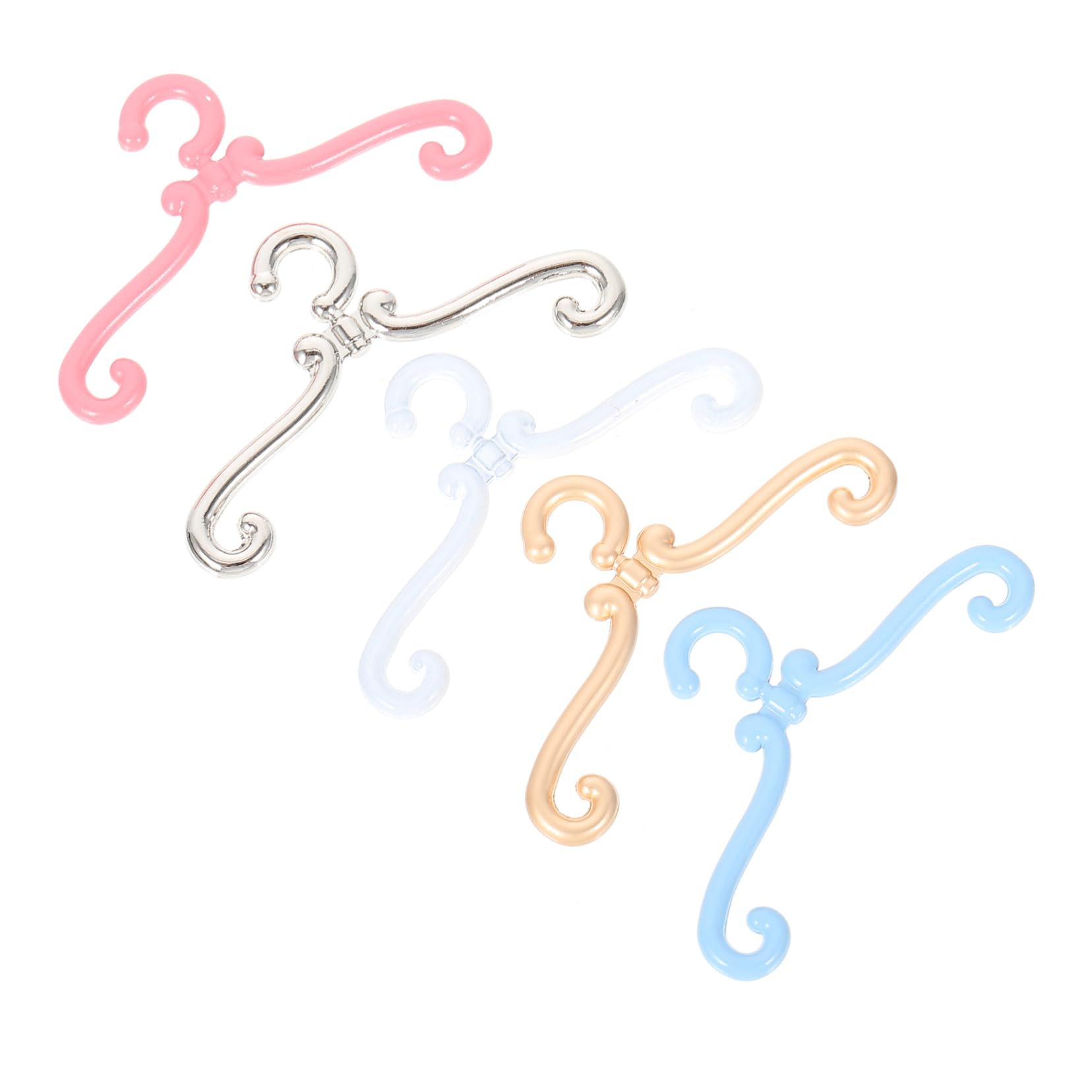 SUPVOX 2sets Mini Doll Hangers Set Metal Doll Clothes Support Zinc Alloy Coat Rack 25pcs*2