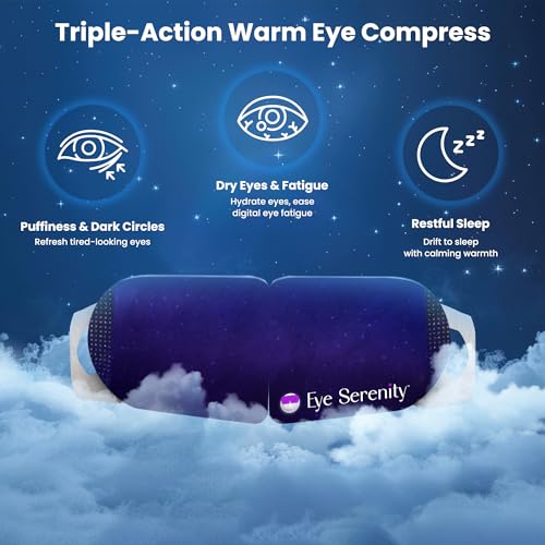 Image of Lure Essentials Eye Serenity Steam Eye Mask, Heated Eye Mask, Self Heating Warm Compress for Dry Eyes, Fast Relief for Stye, Puffy Sensitive Eyes, Moist Heat, Gift for Women and Men - Unscented