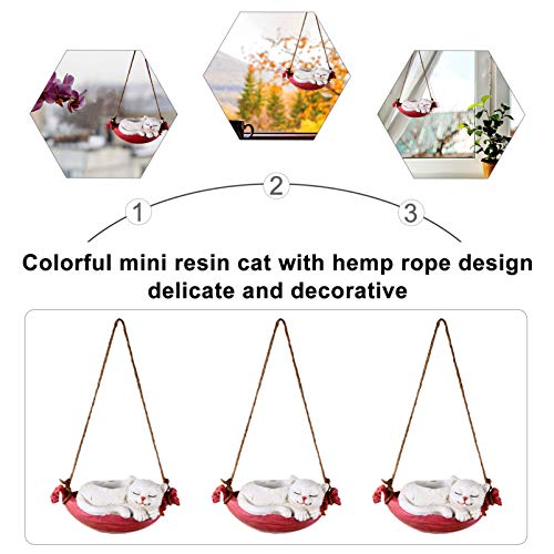 Hemoton Plantador Pendurado Ao Ar Livre Criativo Dormindo Estátuas de Gato Vaso de Flores Decorativa