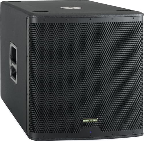 Pronomic C-118SA Subwoofer Activo - 1600 vatios Pico / 800 vatios RMS - Altavoz de 18' con Bobina móvil de 3' - Rango de frecuencia: 30-200 Hz - 4 preajustes DSP - SPL máx.: 126 dB