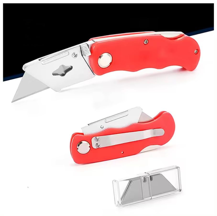 Utility Folable Knife Cutter Global Pocket Knife with Pen Clip, FREE Heavy Duty Blades 3 nos Extra Replaceable Blades for Cuttin Carpet | Rope Leather | Cardboards (Random color) (B0D4D4P1BG) Amazon Price History, Amazon Price Tracker