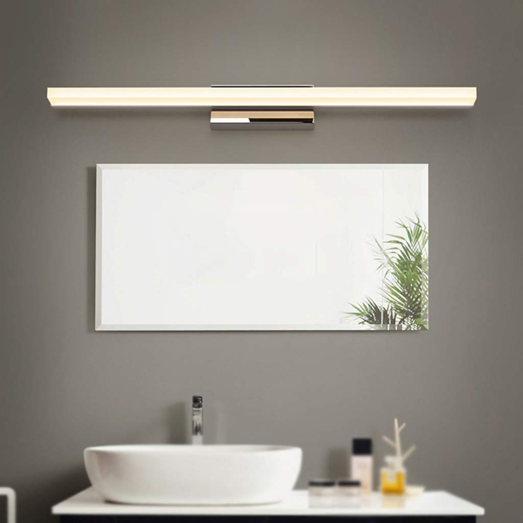 Lampy lustrzane do kąpieli, oświetlenie ścienne Lustro łazienkowe przednia LED toaletka Stal nierdzewna 16W/120CM-ciepłe światło firmy BZEI-oprawy oświetleniowe