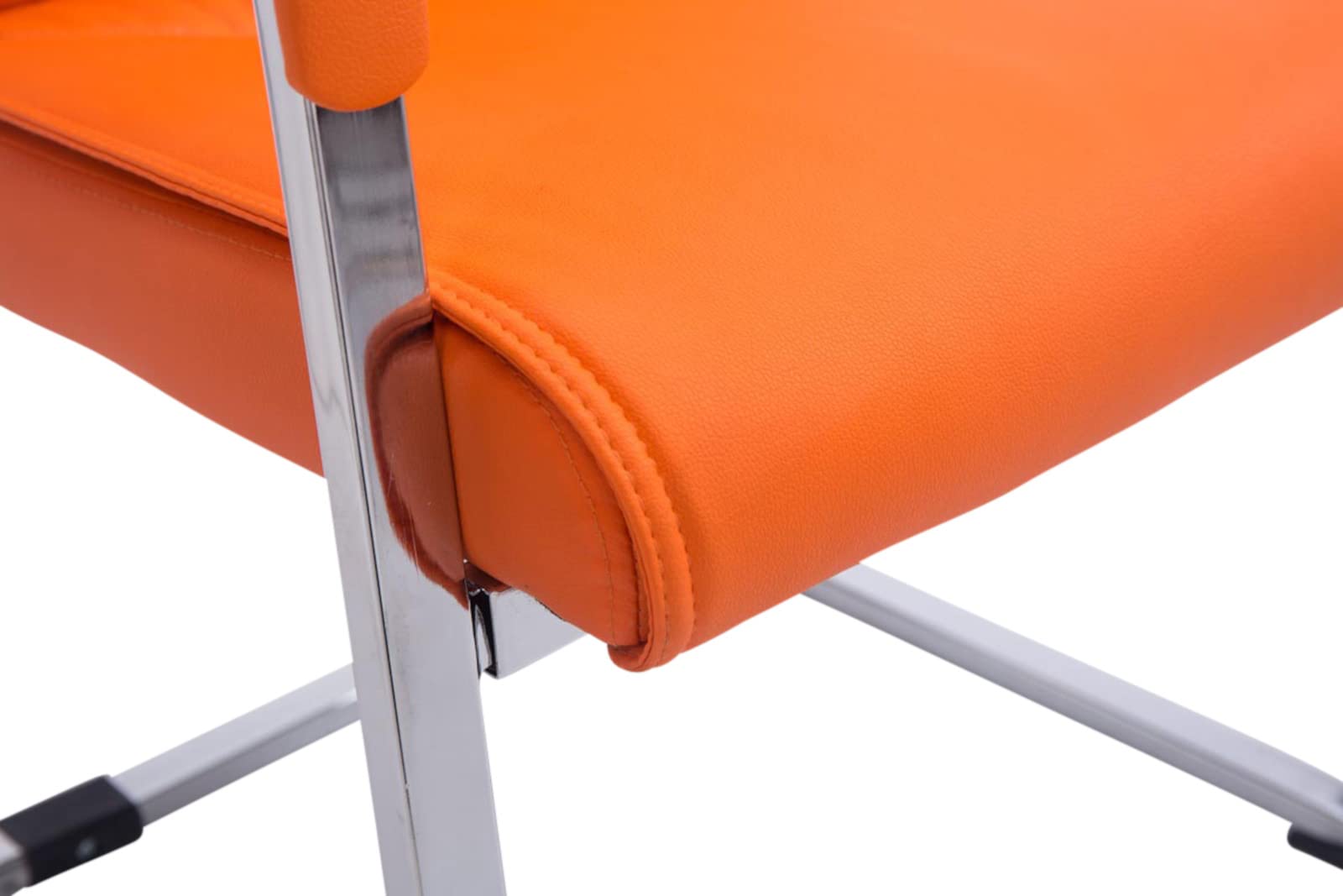 CLP Set Di 2 Sedie Da Conferenza A Sbalzo XXL Anubis Con Rivestimento In Similpelle I Easy Care Con Braccioli, Colore:arancione
