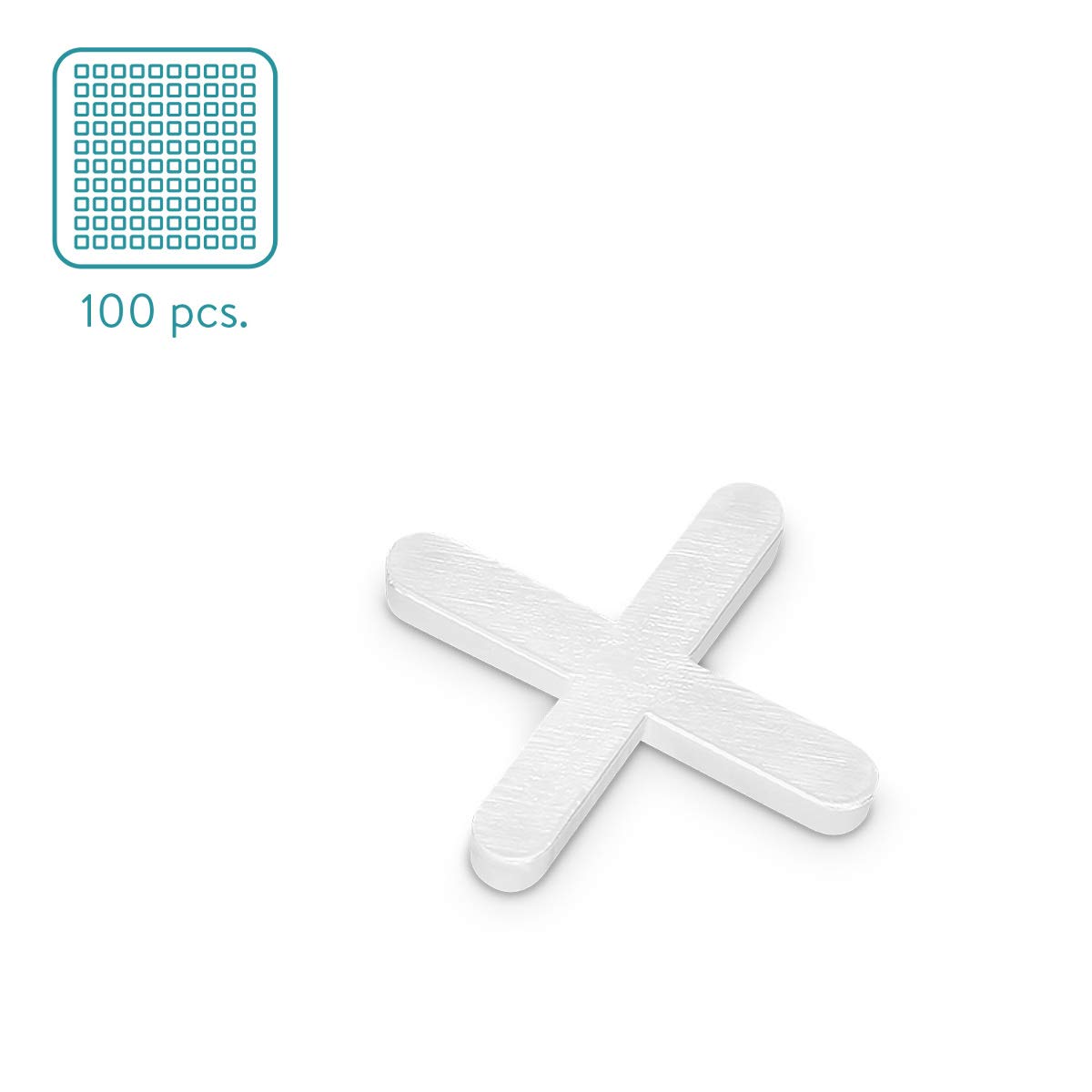 Navaris Distanziatori a Croce per Piastrelle - 100 Livellanti 3mm - 2/4 Mattonelle Spazio Fughe - Base Pavimentazioni Superfici Crocette Lunghe 3cm