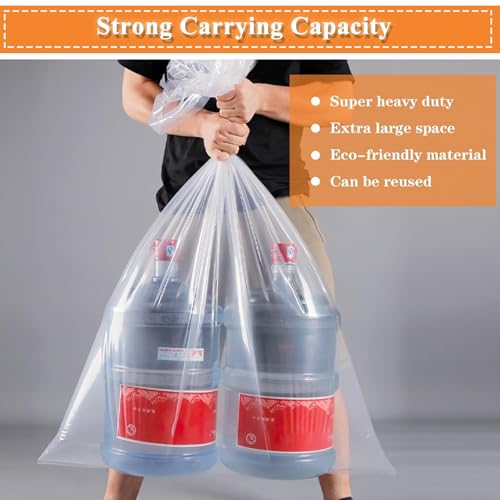 Bolsas de almacenamiento transparentes de plástico resistente en pack de 5 unidades de 40x60 5