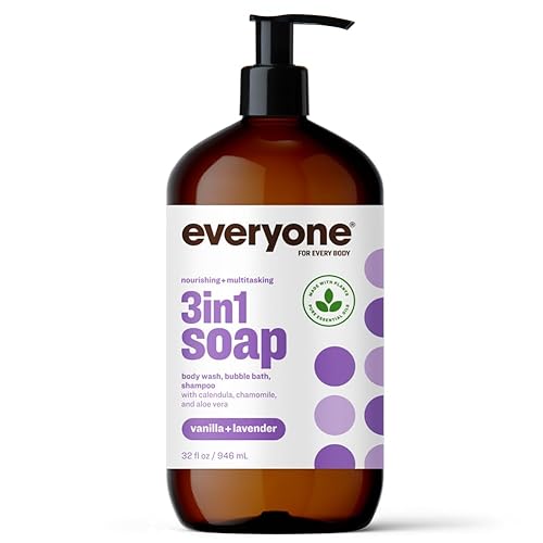 Jabón 3 en 1 de vainilla y lavanda para todos, 32 FZ