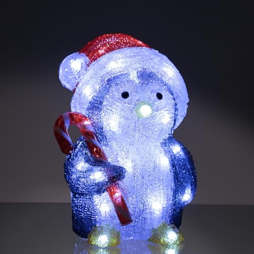 Acrylfigur Weihnachten Außen Dekofigur Gartenfigur 24cm (LED Pinguin...