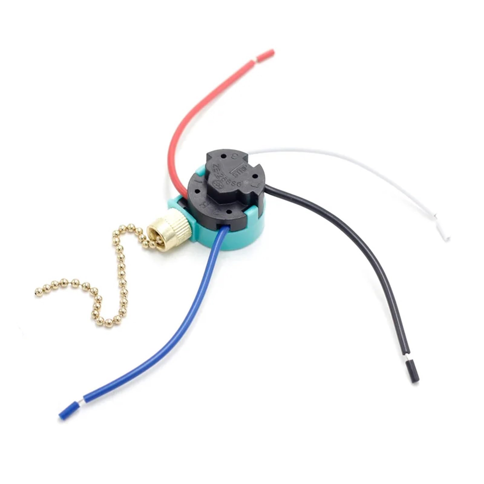 AUOQKQUT 1pc ZE-268S6-2 4-GANG 3 Speed 4wires Ceiling Fan Wall Lamp Cabinet Light Pull Chain Switch with 18AWG