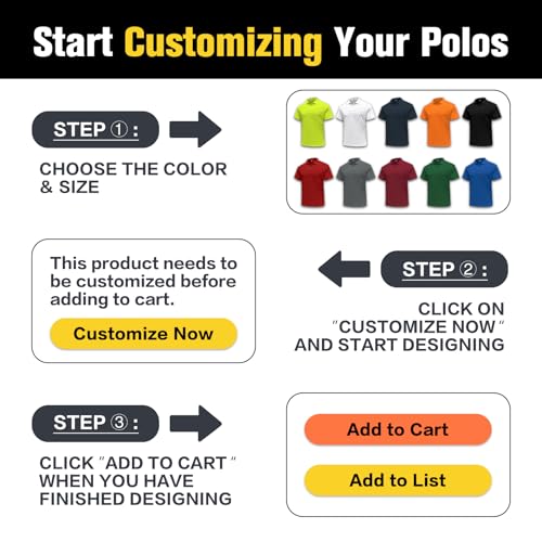 Custom Polo Shirts for Men Women Design Your Own Text Logo Image Personalized Embroidered Print Golf Work Shirts miniatura 5