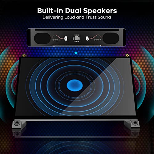 Roadom Raspberry Pi Screen, 10.1’’ Touchscreen Monitor, Ips Fhd 1024×600,Responsive And Smooth Touch,Dual Built-In Speakers,Hdmi Input,Compatible With Various Devices And Os,Easy Assembly,Driver Free #TOP7