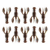 10 Leurres Souples écrevisses Pour Pêche Perche - PVC Réaliste, Odeur Naturelle - Pour Rivière, Lac, Eau Douce - 2