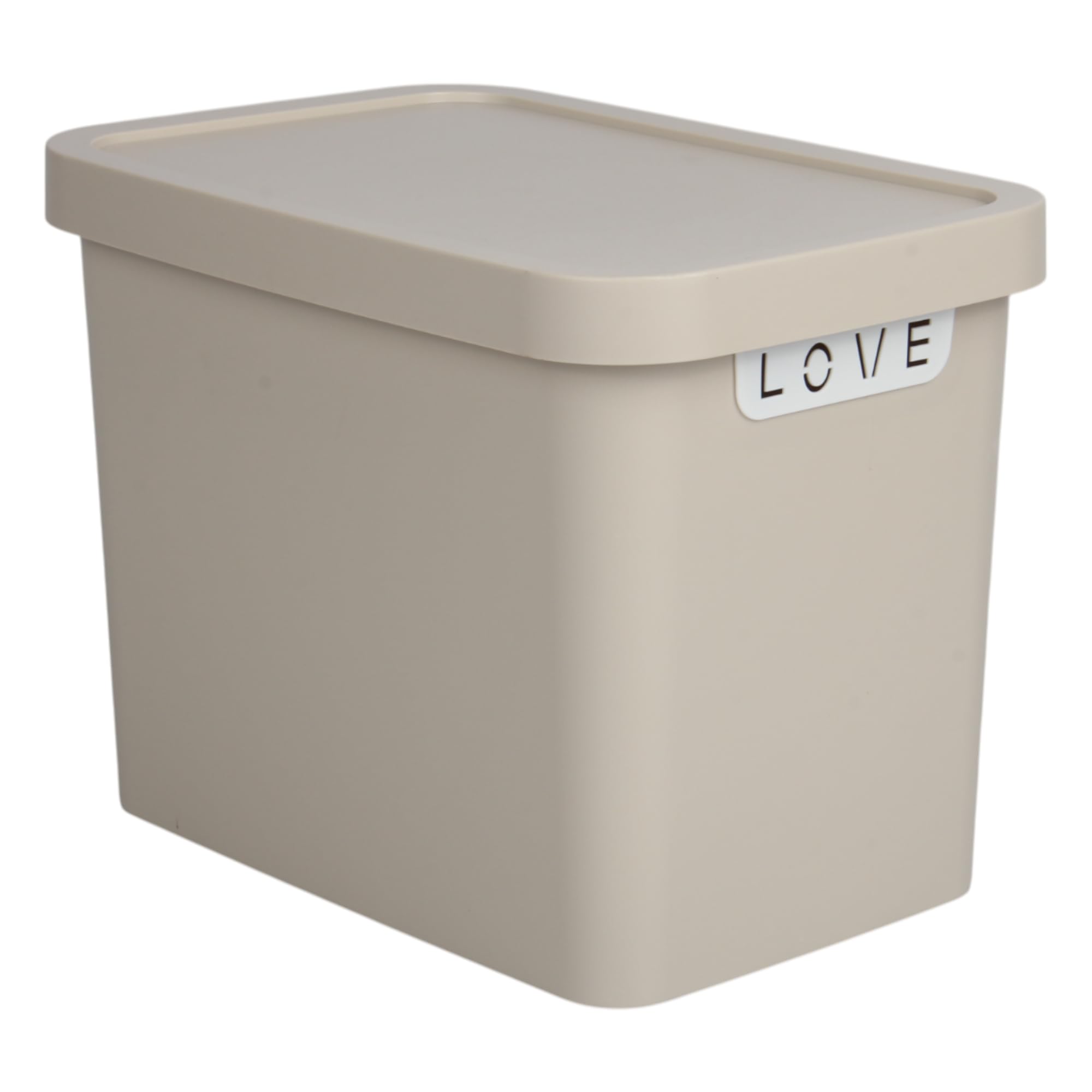 Jolie Max Plastic Storage Box with Lid, 12.5L, Solid Matte Colour, Decorative Design, Stackable & Nestable Space-Saving Organizer for Home, Office, Bedroom, Kitchen – 31.5 x 21.5 x 24 cm (BEIGE)