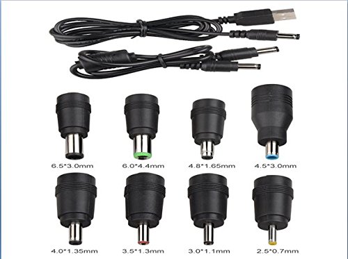Sisthirth 8pcs Laptop Notebook Universal Input DC Plug Set Jack Tips 5.5x2.1mm a 8 pezzi Universal Power 5.5x2.1mm al connettore della scheda di alimentazione DC set adatto per laptop (8+2)