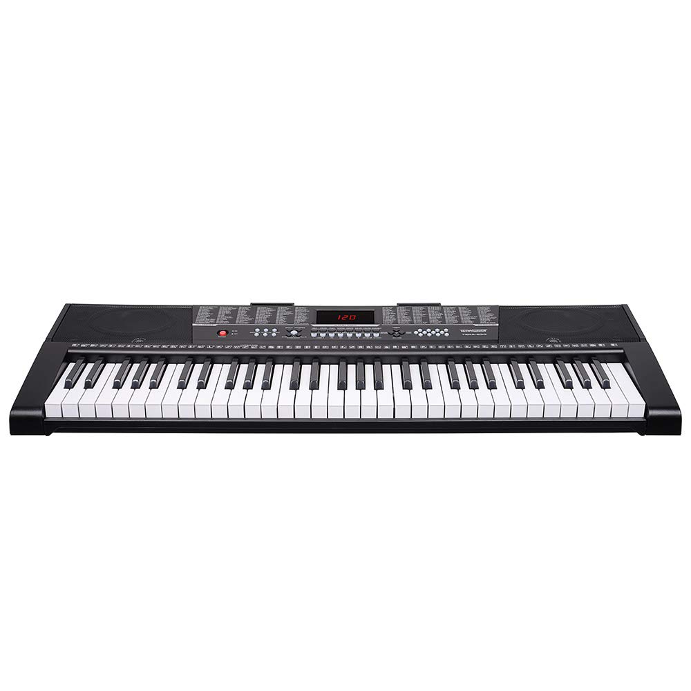 Bakaji Teclado musical piano electrónico 61 teclas piano multifunción con 255 ritmos 50 canciones preestablecidas función percusión entrada USB AUX y atril porta partitura y tablet