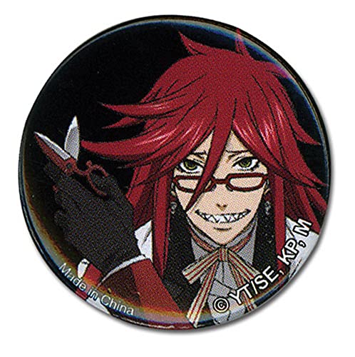 Bouton Ciseaux Grell Black Butler 3.2 cm avec attache métallique robuste