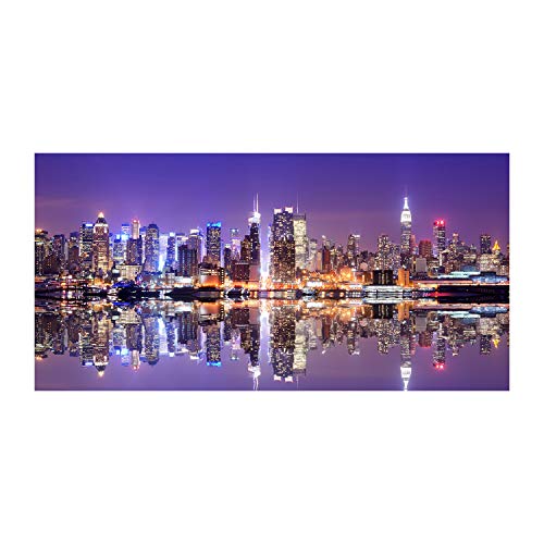 Splashback guard cuisine 100x50 cm protège mur verre trempé New York multicolore