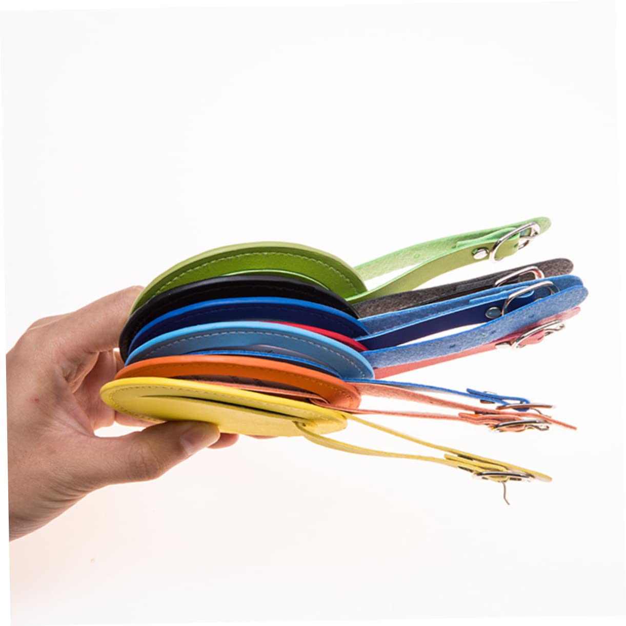 PACKOVE 10pezzi Etichette Id Pu Blu Per Valigie e Etichette Resistente Fibbia e Indirizzo Per Identificare Bagaglio