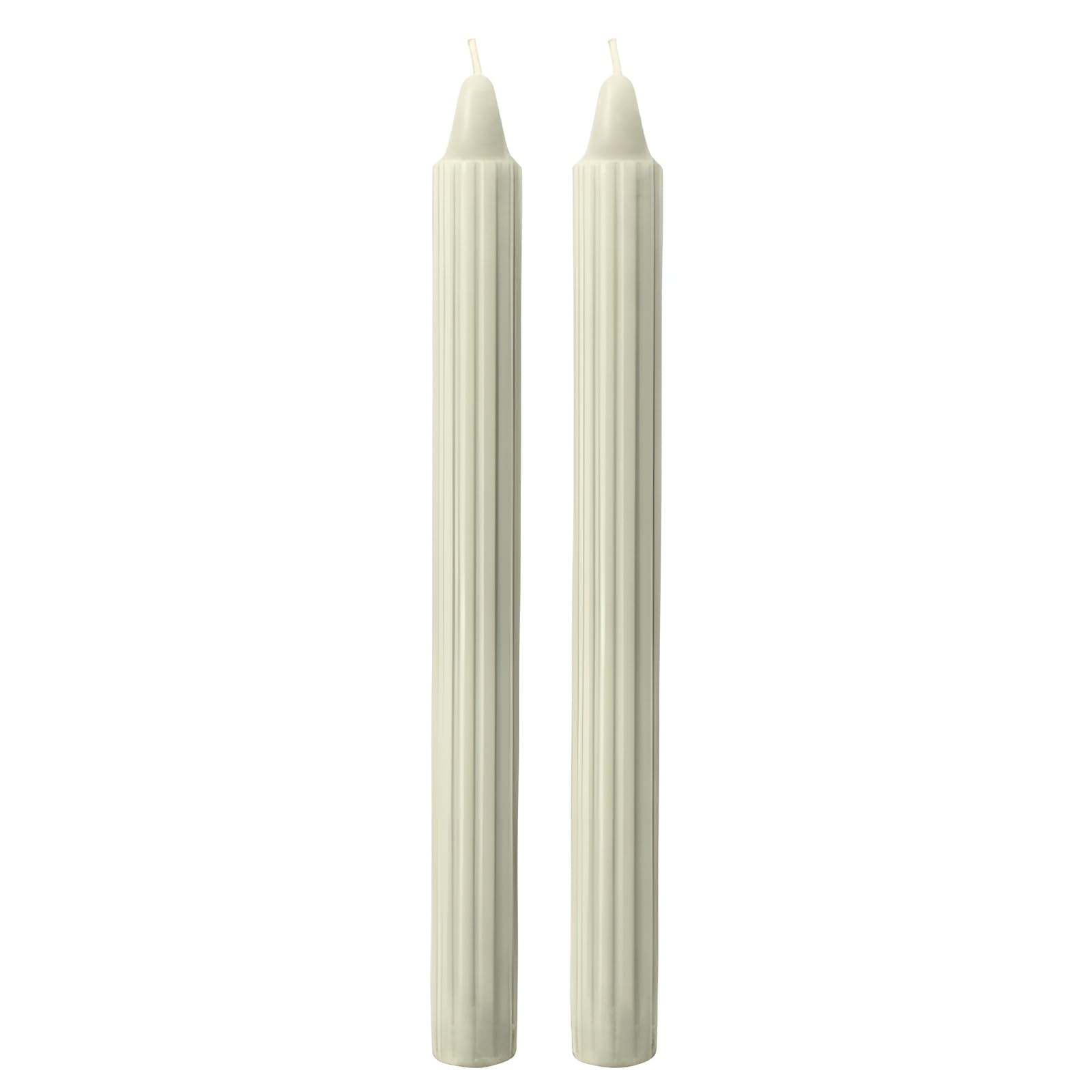 Cereria di Giorgio Risthò Doric Candles for Candlestick, Wax, Cream, 2.2 x 25 cm