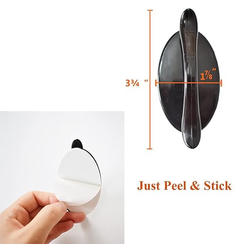 Miniatura 10 de 4 manijas autoadhesivas blancas para puertas correderas, manijas de gabinete para despegar y pegar sin taladro, perillas adhesivas para puertas de