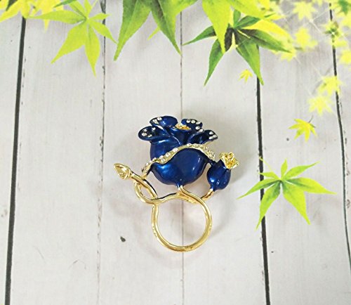 Image of Luxury Gold Plated Enamel Rose Flower Magnetic Eyeglass Holder Clip Brooch Jewelry for Shirt