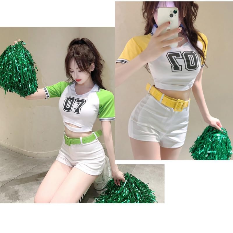 Amazon | チアガール コスプレ 半袖 レディース チアリーダー 衣装