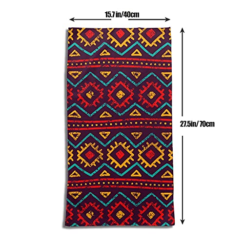 Cryomaniac Mexican Hand Towel Retro Boho Ethnic Geometric Colorful Striped Microfiber Towel Soft Face Towel Bath Decor Set Multipurpose For Bathroom Hotel Gym And Spa Set Towel (27.5×15.7 In) #TOP1