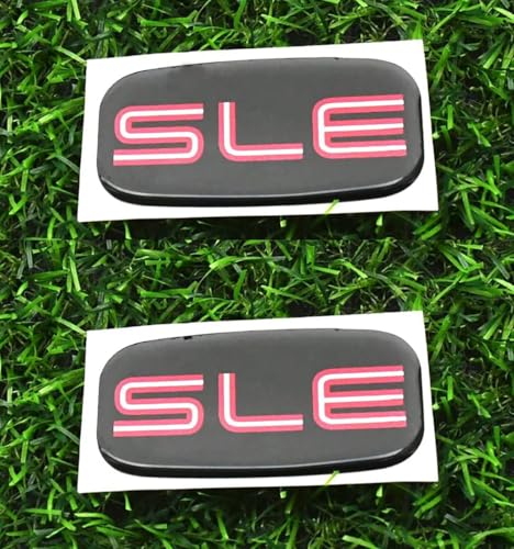 Image of 2Pcs SLE Cab Emblems 3D Badge Logo Nameplate Sticker Roof Pillar Replacement for SLE 15036134 Pickup Truck SUV (Red /Black)