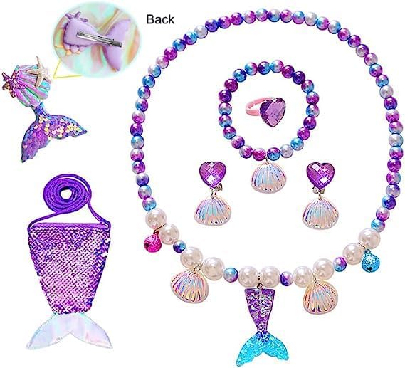 Miniatura 5 de Fishkidtail Little Girls Princess Mermaid Costume for Girls Dress Up with Accessory for Christmas Birthday Party Supplies