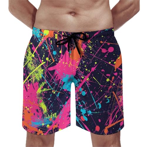 Colorful Tie Dye Men's Beach Shorts Quick Dry Swim Trunks with Pockets Summer Boardshorts for Men