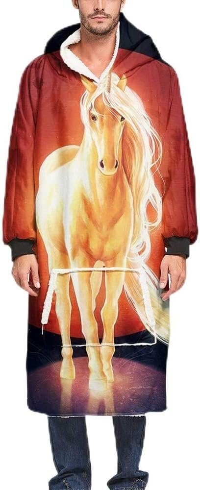 Manta tipo sudadera gigante con capucha y forro polar suave para adultos y hombres