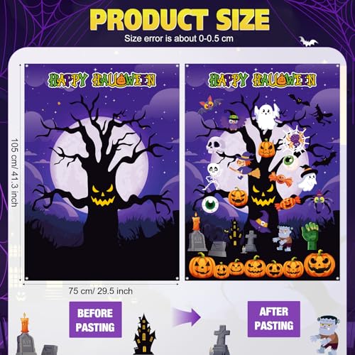 MiniInflat 36 Pcs Halloween Felt Board 3.4FT, 36, Tree - image 2