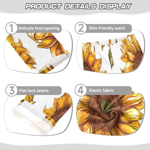 Toddler Girls Leggings Printed Yoga Pants Leggings Van Gogh Style Sunflower for Kids3